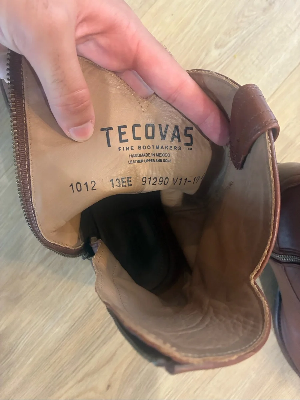 Tecovas The Dean Scotch Goat Zip Boots Men's 13EE Western Chelsea Leather Boots